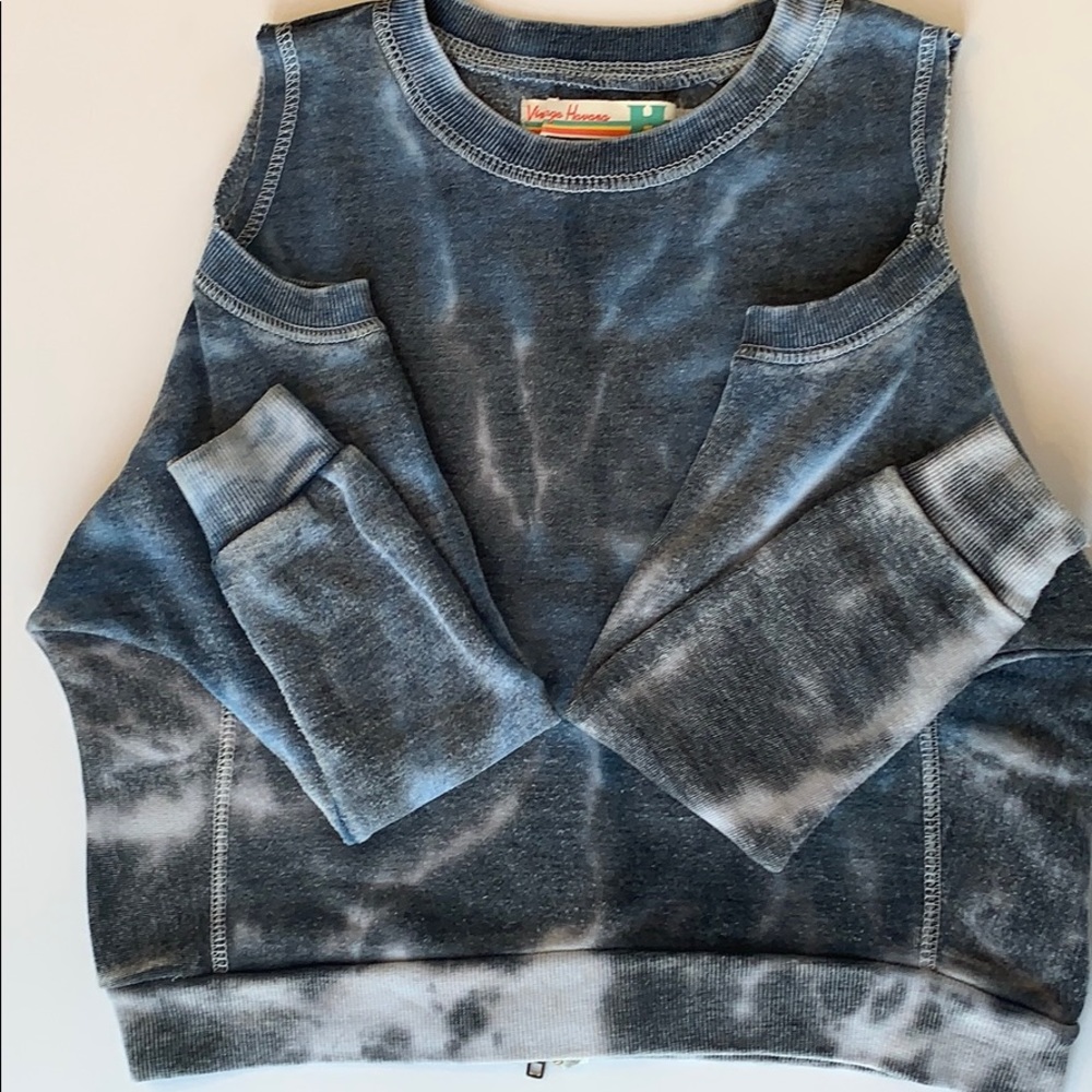 Vintage Havana Blue Tie-Dye Kids Sweatshirt